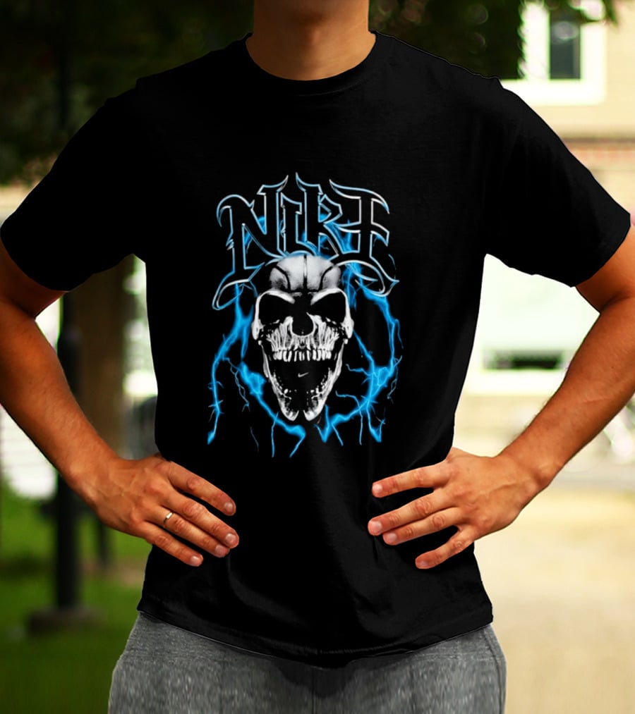 NRF Skull Blue Flames T-Shirt