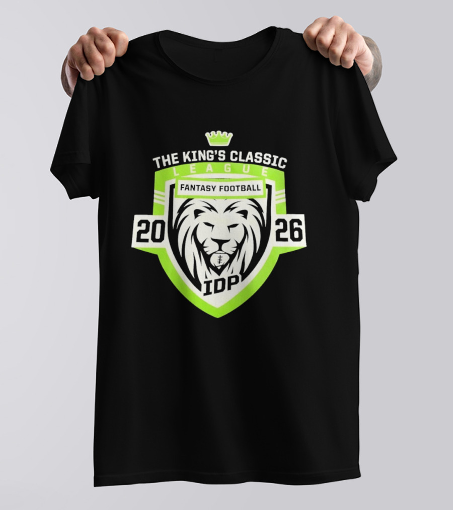 The King's Classic League Fantasy Football 2026 IDP Lion T-Shirt