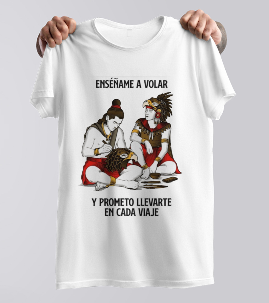 Enséñame A Volar Prometo Llevarte En Cada Viaje Guerrero Águila Guerrero Jaguar T-Shirt