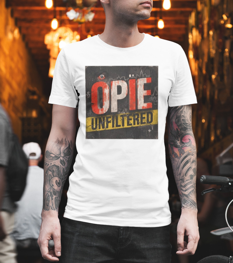 Opie Unfiltered Podcast Eye Graffiti Cityscape T-Shirt
