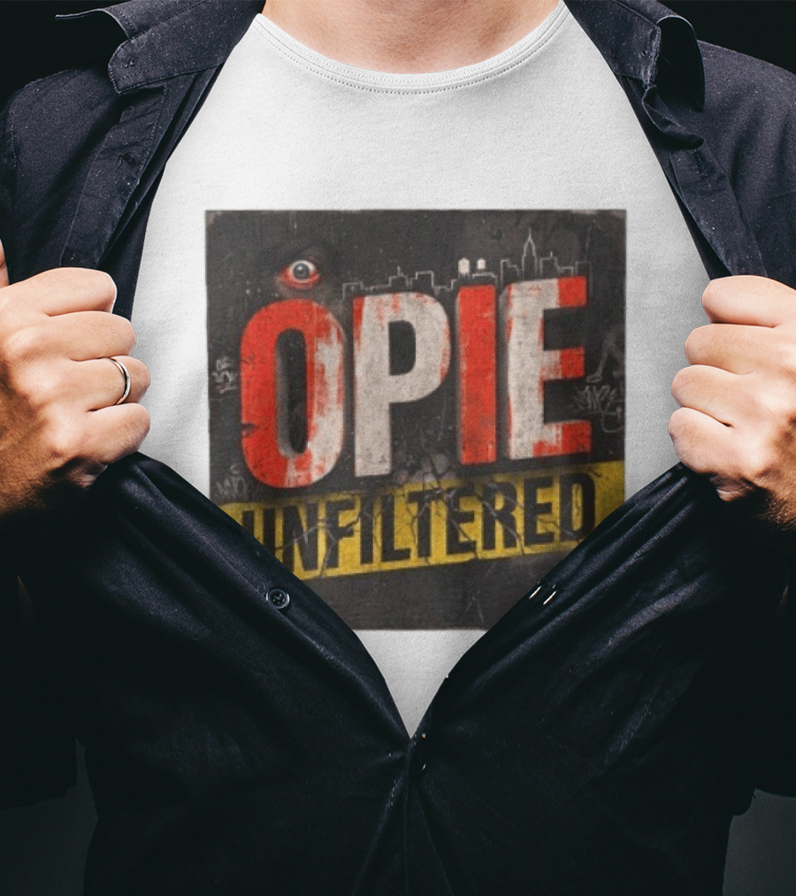 Opie Unfiltered Podcast Eye Graffiti Cityscape T-Shirt