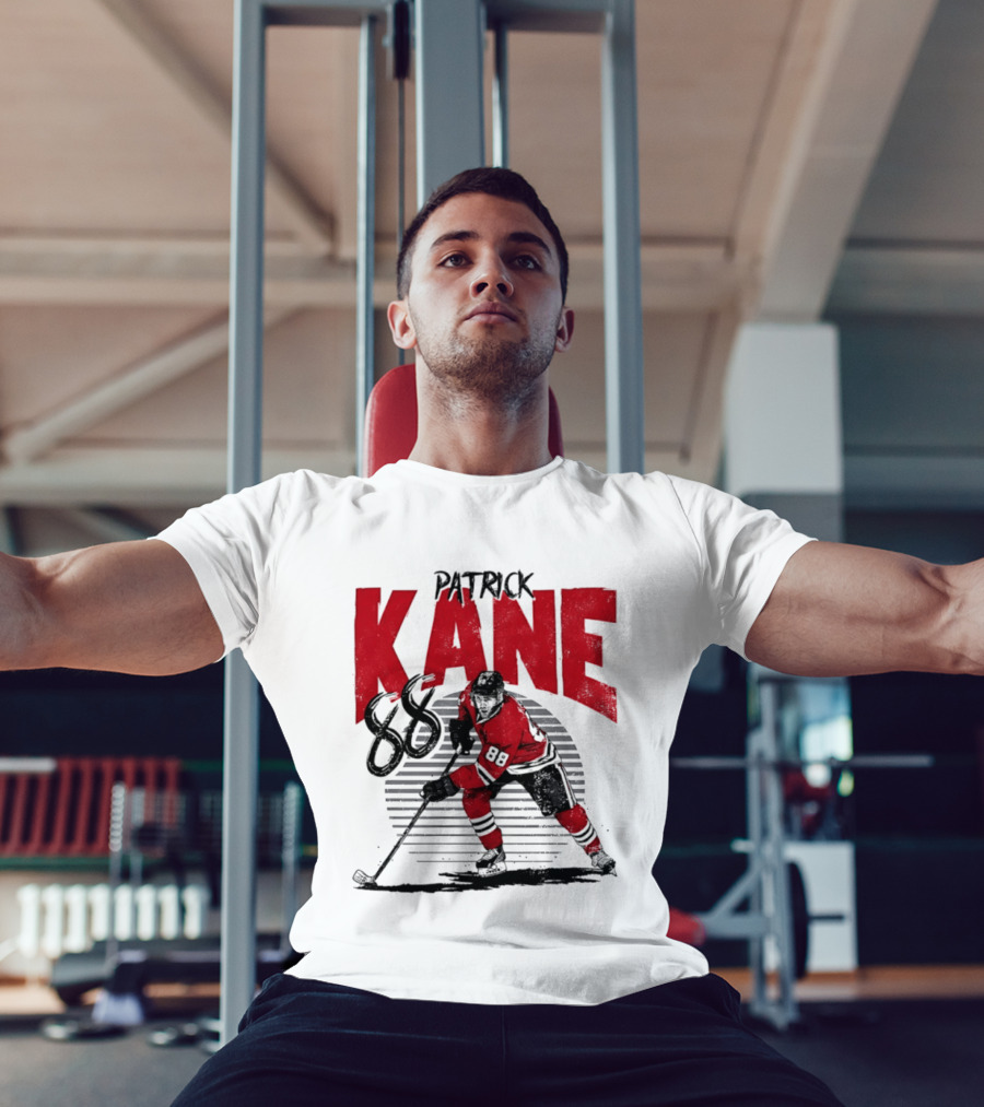 Patrick Kane 88 Chicago Blackhawks Hockey Player Action T-Shirt
