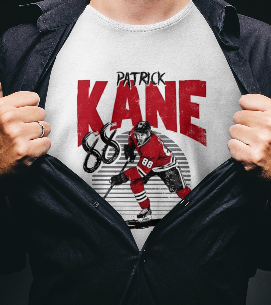Patrick Kane 88 Chicago Blackhawks Hockey Player Action T-Shirt