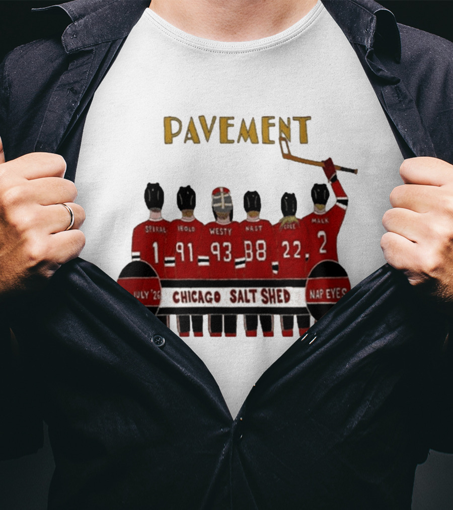 Pavement Chicago Salt Shed July 22 2026 Hockey Theme Nap Eyes Event T-Shirt