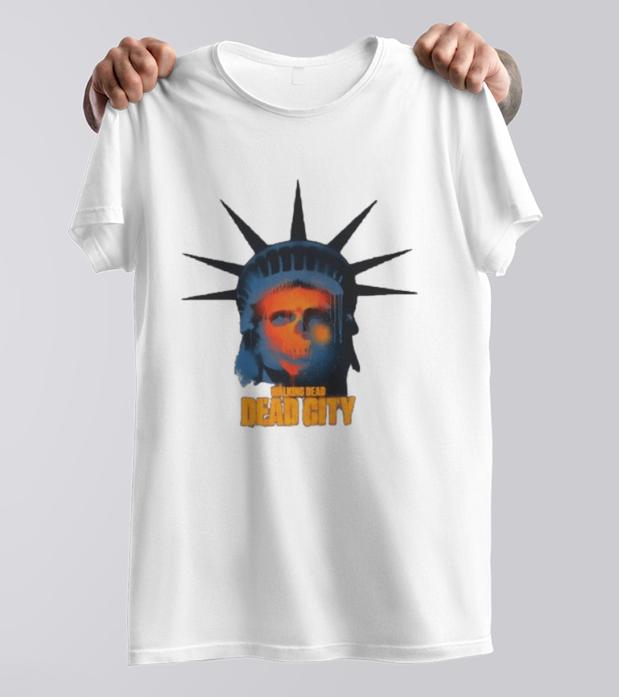 Walking Dead Dead City Statue Skull Graffiti T-Shirt