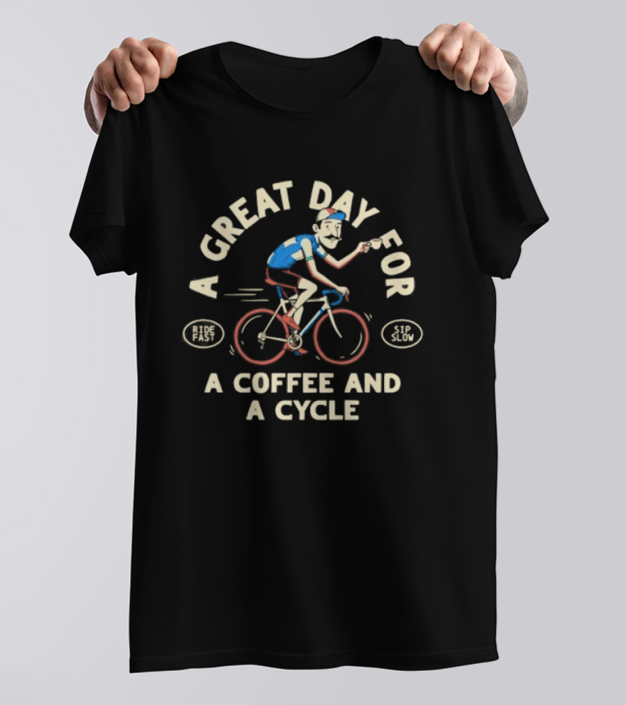 A Great Day For A Coffee And A Cycle Vintage Cycling T-Shirt