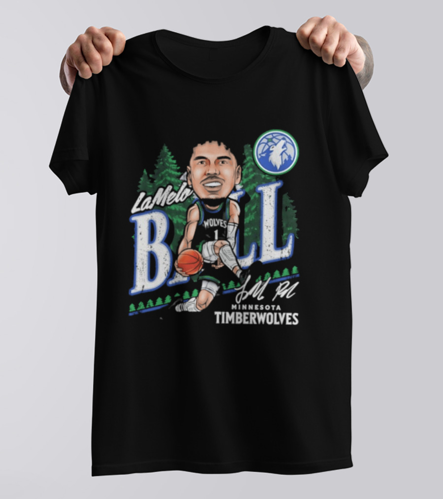 LaMelo Ball Minnesota Timberwolves Basketball Player Caricature T-Shirt