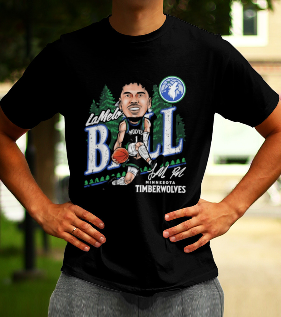LaMelo Ball Minnesota Timberwolves Basketball Player Caricature T-Shirt
