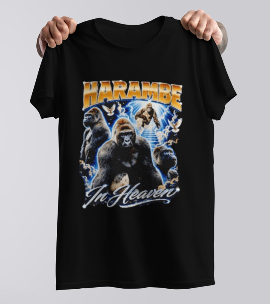 Harambe In Heaven Gorilla And Angels T-Shirt