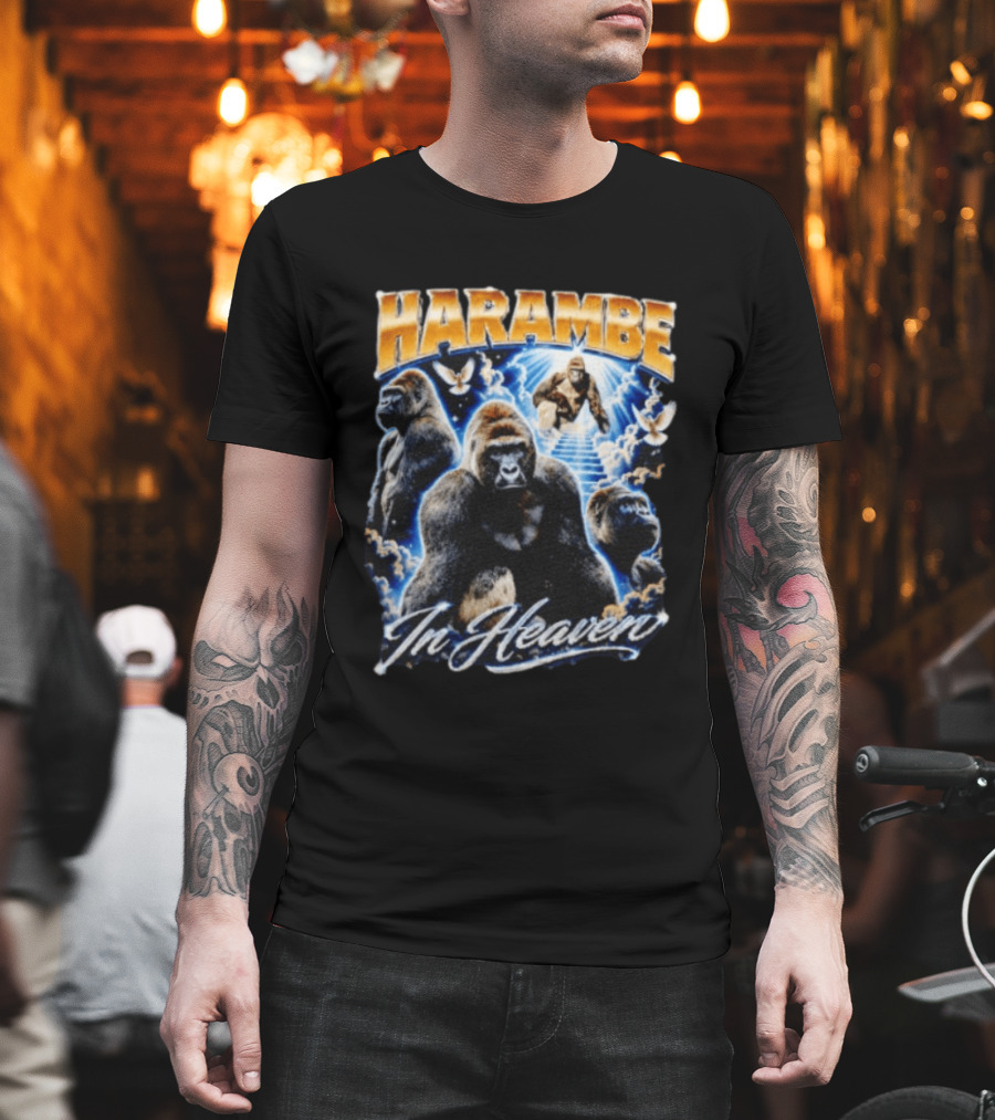 Harambe In Heaven Gorilla And Angels T-Shirt