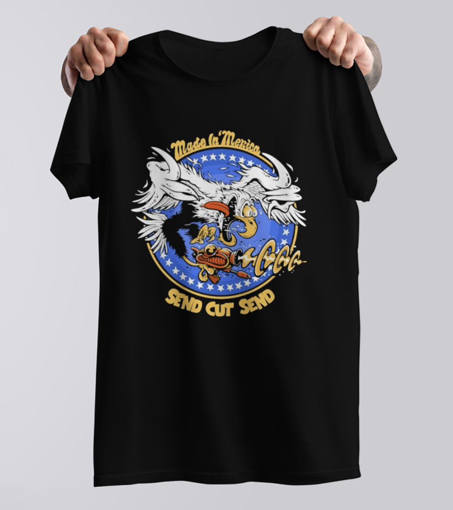 Made In 'Merica Eagle Send Cut Send Stars And Stripes T-Shirt