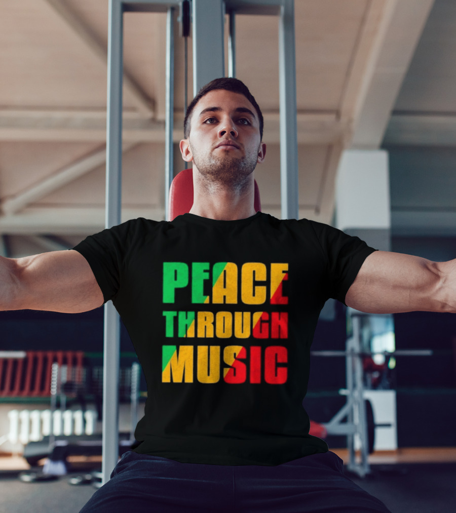 Peace Through Music Reggae Rasta Jamaica T-Shirt