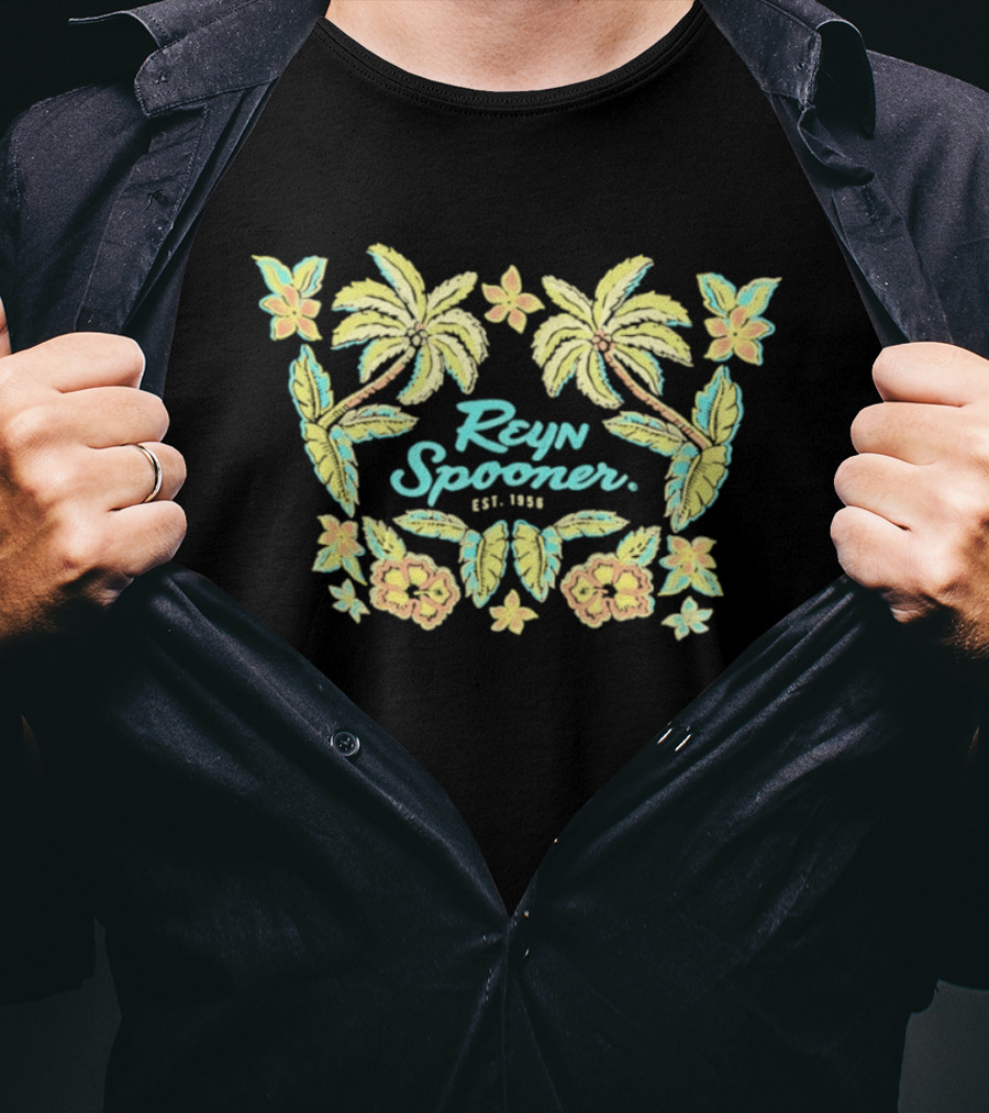 Reyn Spooner Est. 1956 Tropical Floral Palm T-Shirt