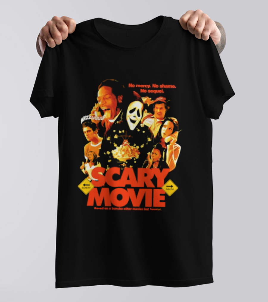 Scary Movie No Mercy No Shame No Sequel Spoof Characters Popcorn Scene T-Shirt