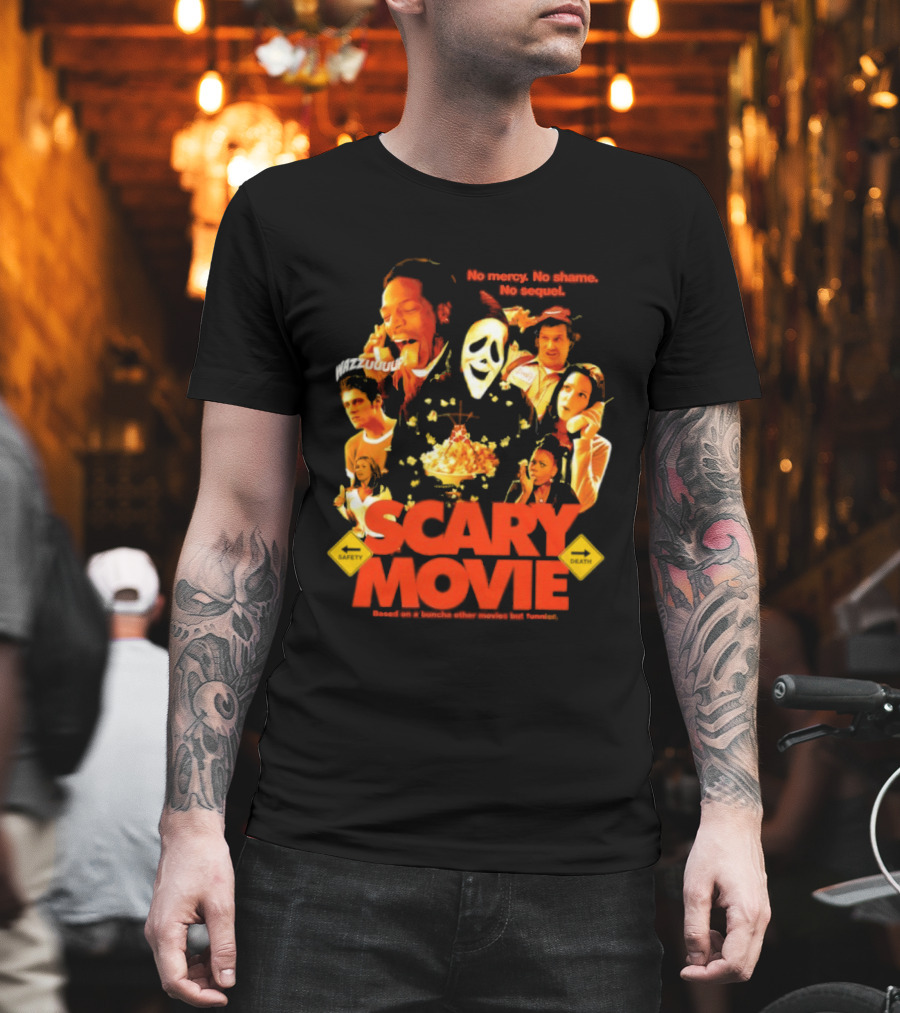 Scary Movie No Mercy No Shame No Sequel Spoof Characters Popcorn Scene T-Shirt