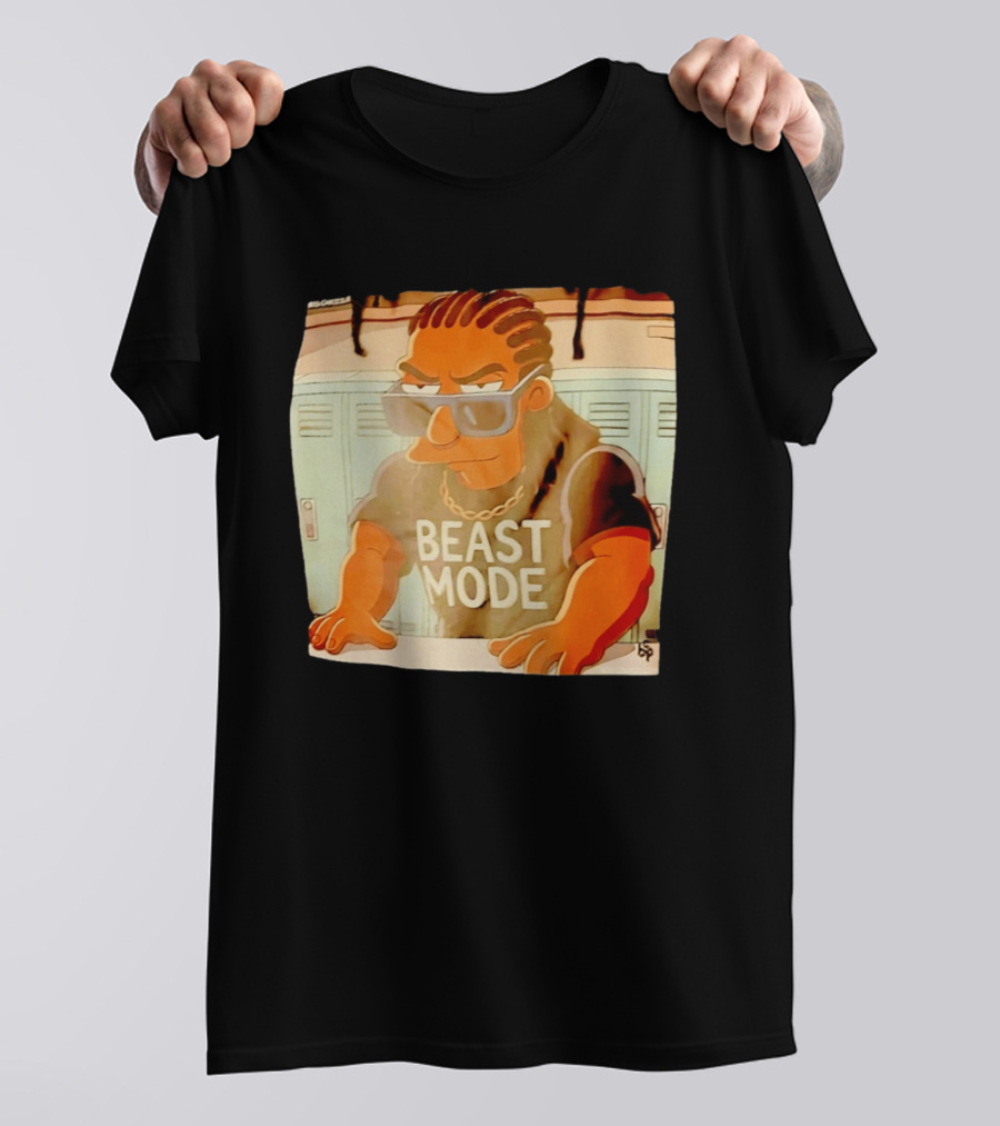 Simpson X Big Chrizzle Beast Mode Character In Sunglasses Locker Room Scene T-Shirt