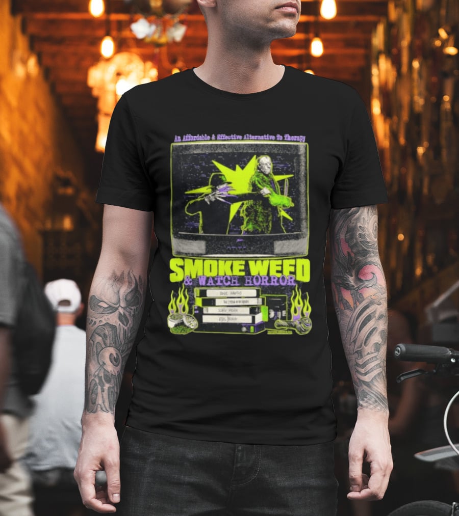 Affordable Effective Alternative Freddy Krueger Jason Voorhees Smoke Weed Horror T-Shirt