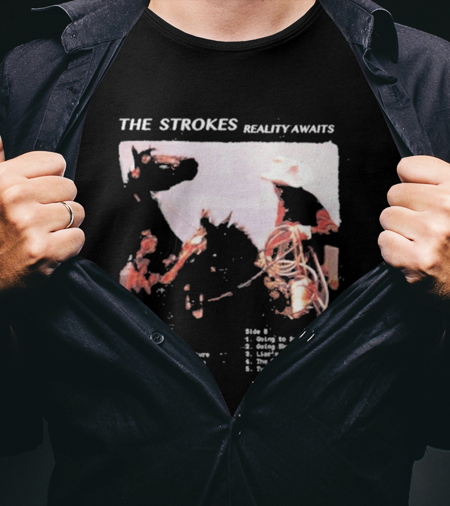 The Strokes Reality Awaits Tracklist Cowboy Imagery Future Nostalgia Space Cowboys T-Shirt