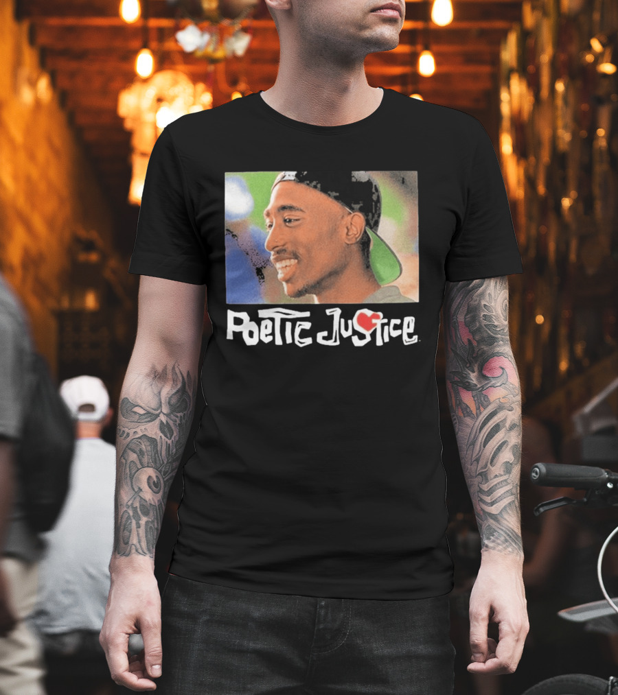 Tupac Poetic Justice Smiling Cap Backwards T-Shirt