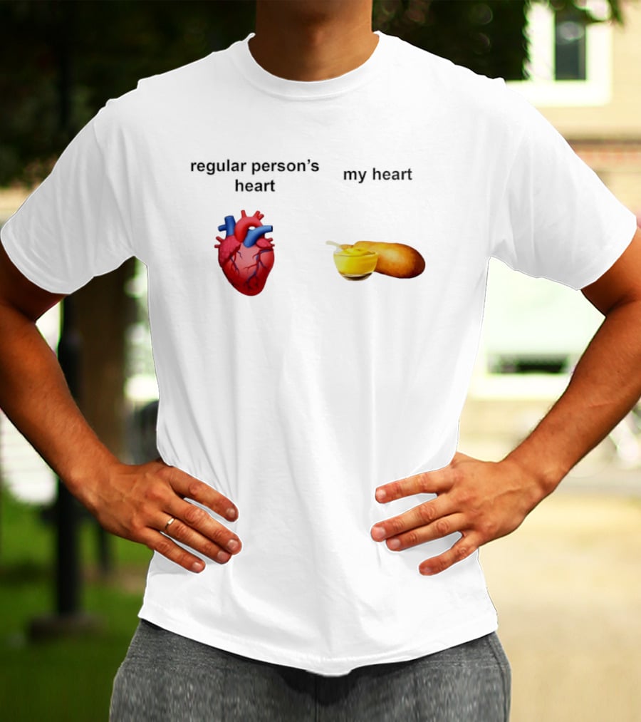 Regular Person's Heart My Heart Corn Dog Mustard T-Shirt