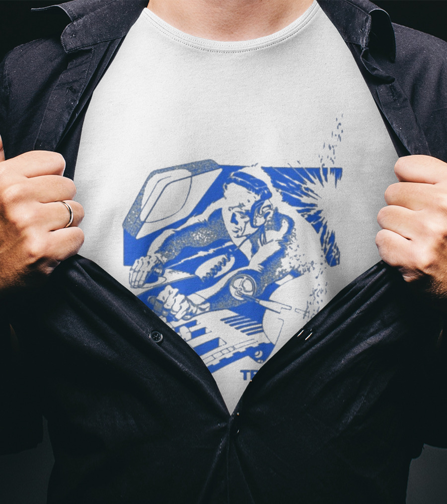 Trampolene DJ Tramps Music Mixing Motorcycle T-Shirt