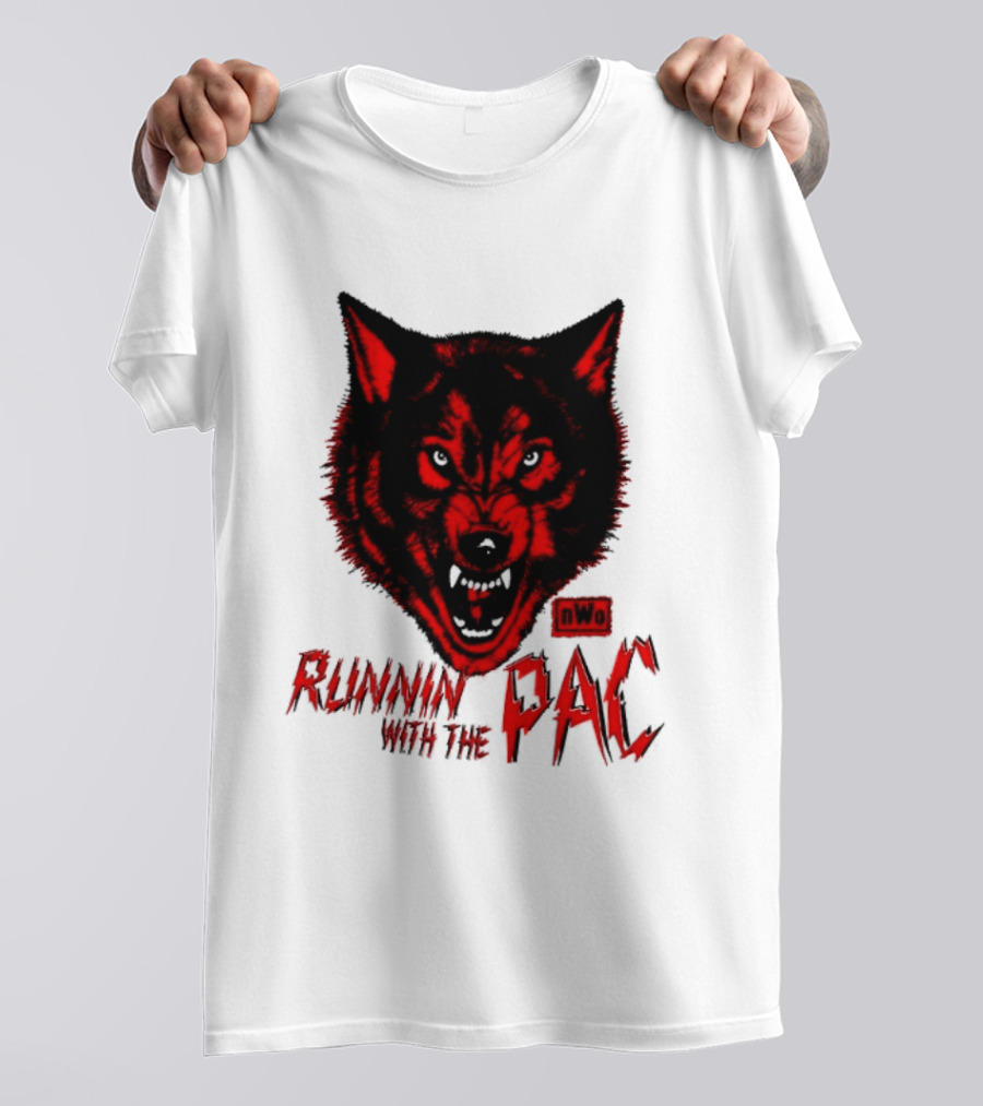 Runnin With The Pac Wolf NWo New World Order 2 Sided T-Shirt