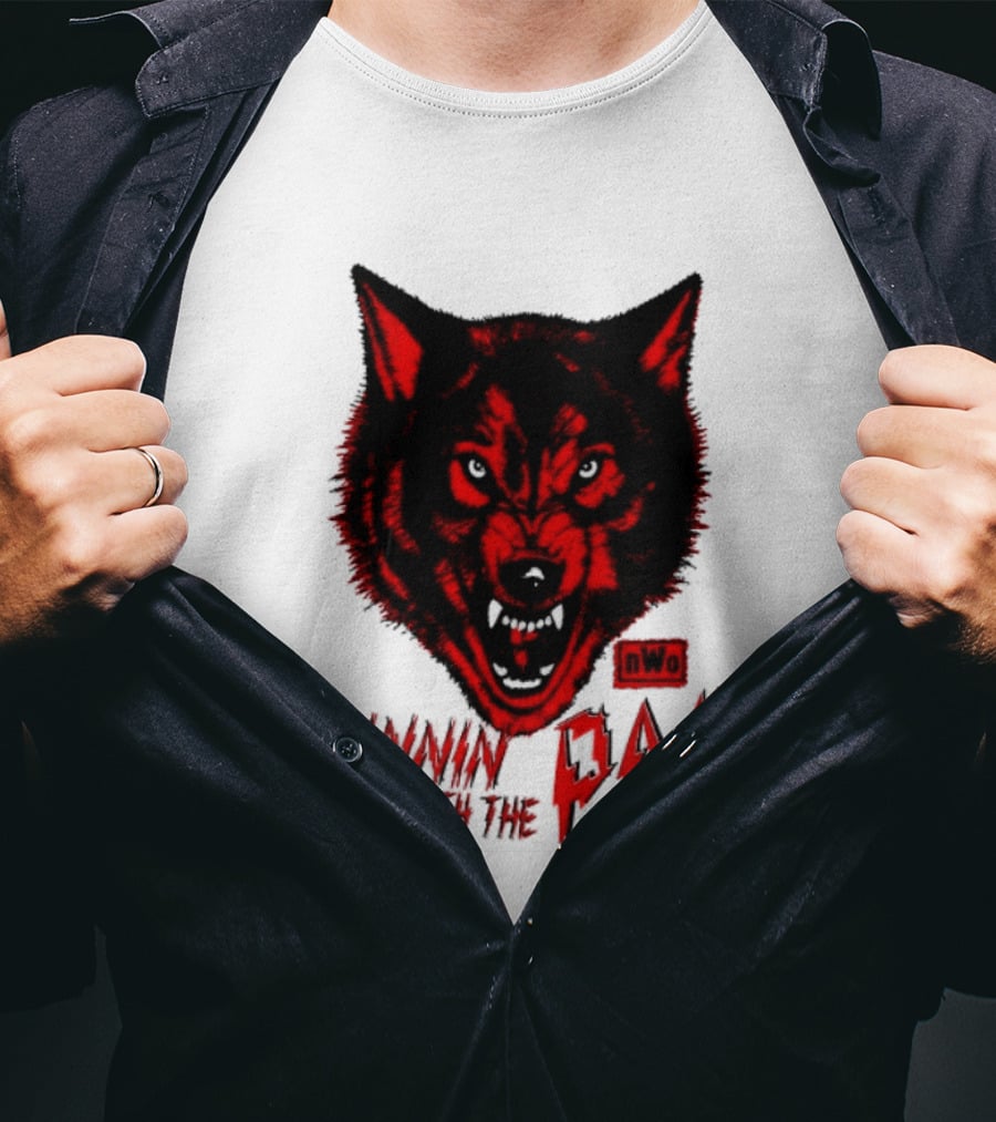 Runnin With The Pac Wolf NWo New World Order 2 Sided T-Shirt
