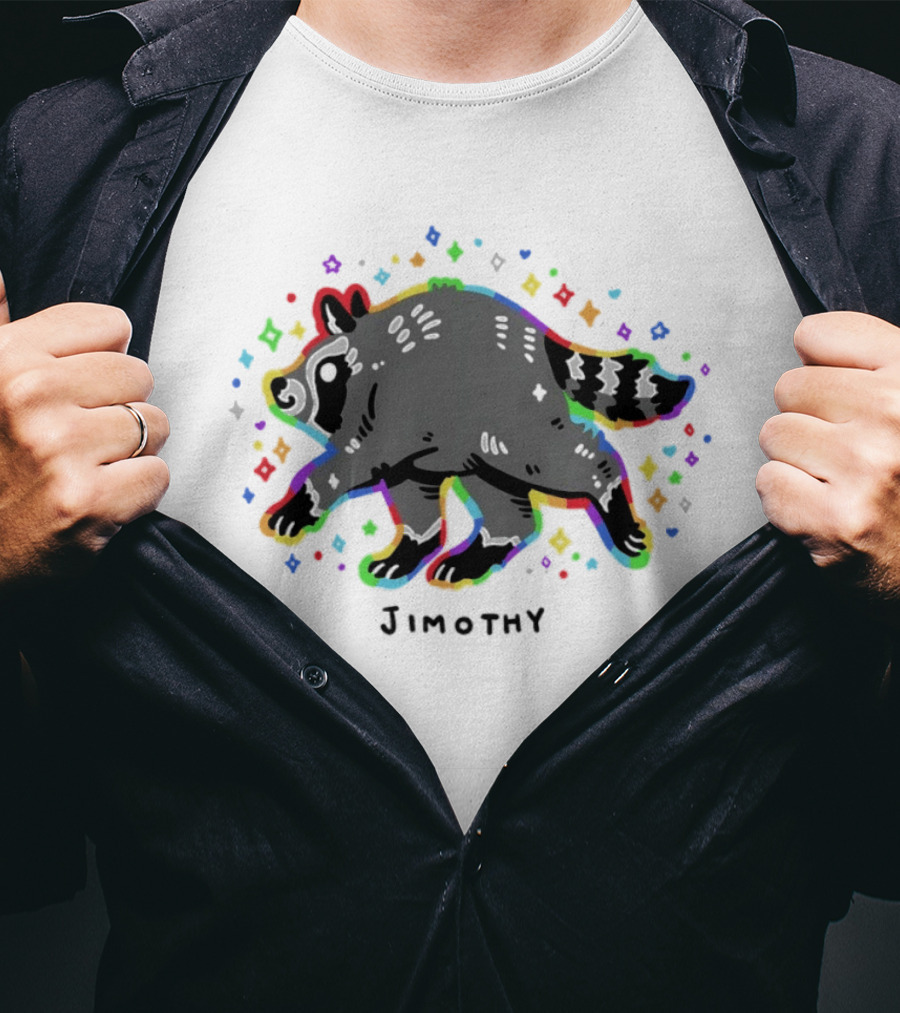 Jimothy Raccoon Trash Panda Colorful Rainbow T-Shirt