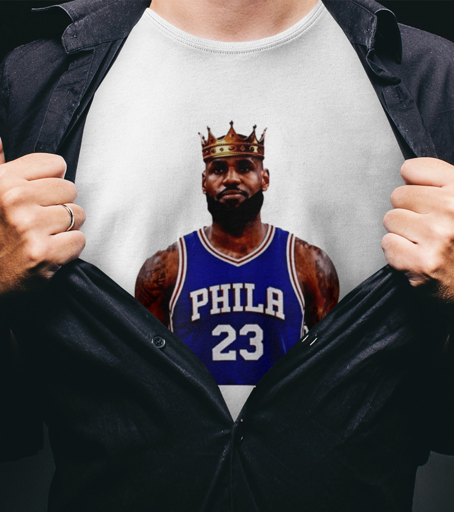 Lebron James 23 Phila Basketball King With Crown T-Shirt