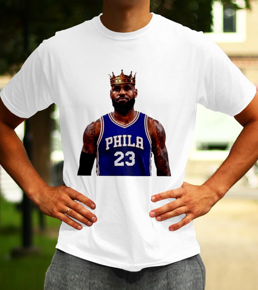 Lebron James 23 Phila Basketball King With Crown T-Shirt