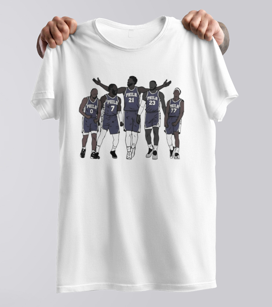 Lebron James Jaylen Brown Joel Embiid VJ Edgecombe Tyrese Maxey Philly 21 23 0 7 77 T-Shirt