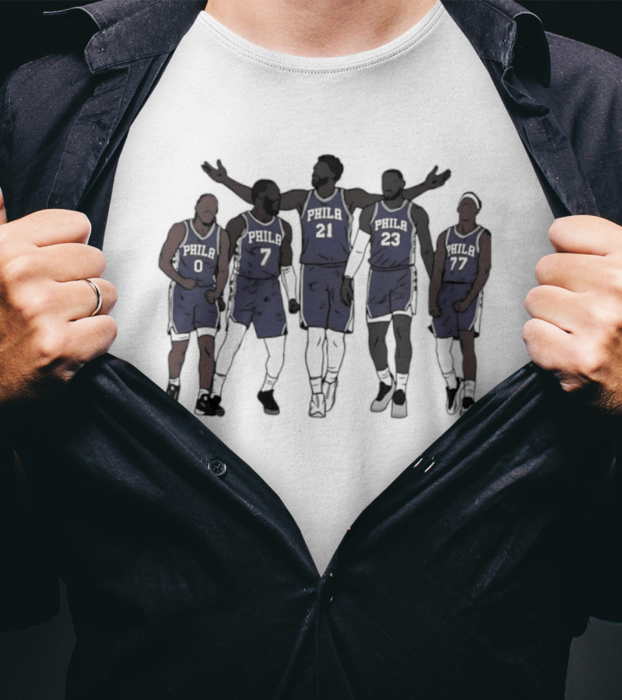 Lebron James Jaylen Brown Joel Embiid VJ Edgecombe Tyrese Maxey Philly 21 23 0 7 77 T-Shirt