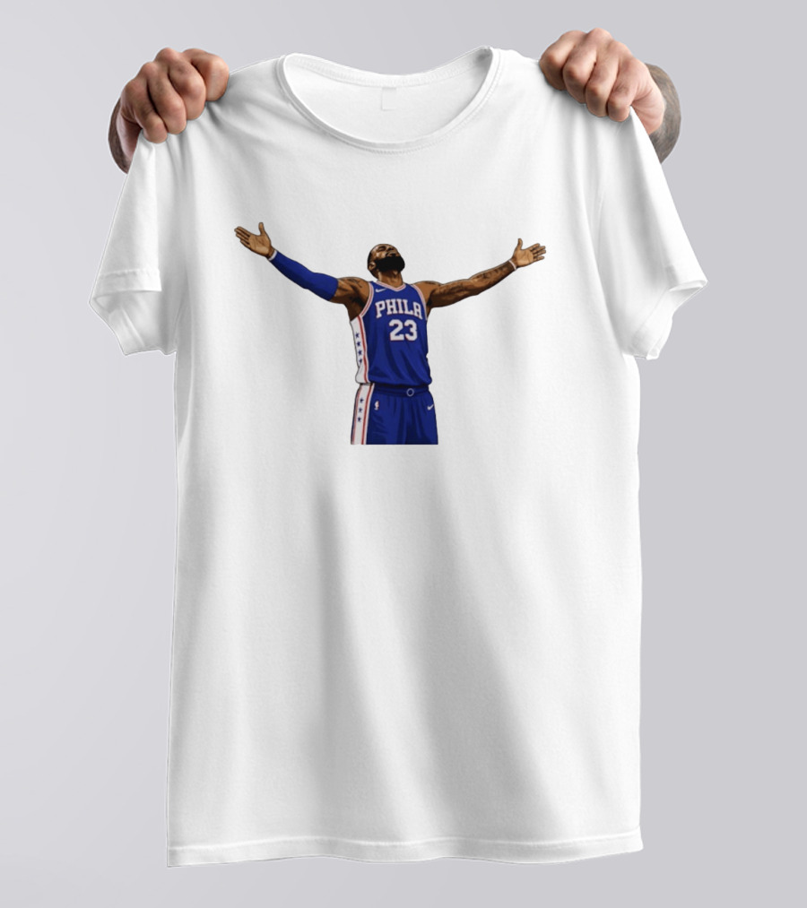 LeBron James Philadelphia 76ers Number 23 NBA Celebration Moment T-Shirt