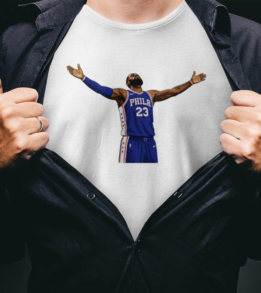 LeBron James Philadelphia 76ers Number 23 NBA Celebration Moment T-Shirt