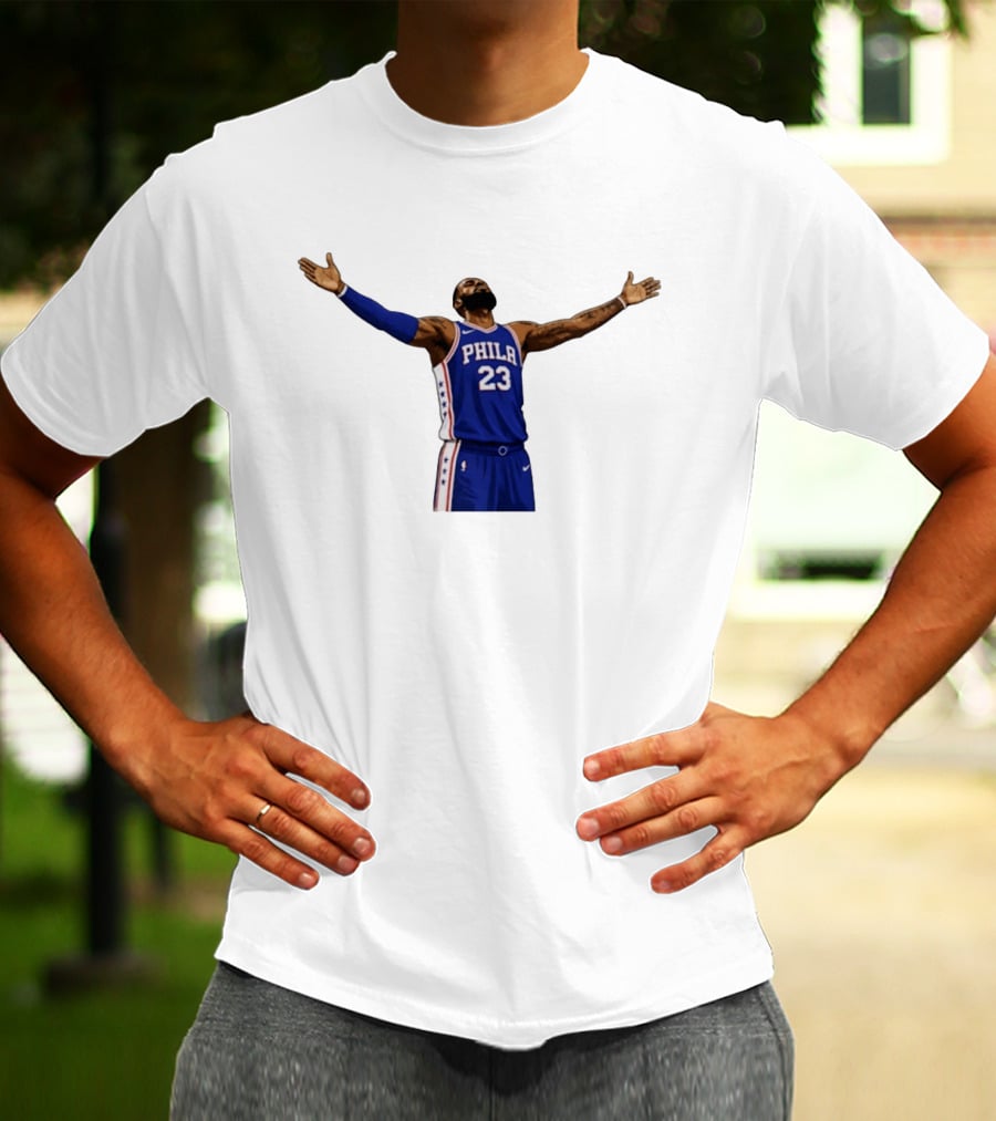 LeBron James Philadelphia 76ers Number 23 NBA Celebration Moment T-Shirt