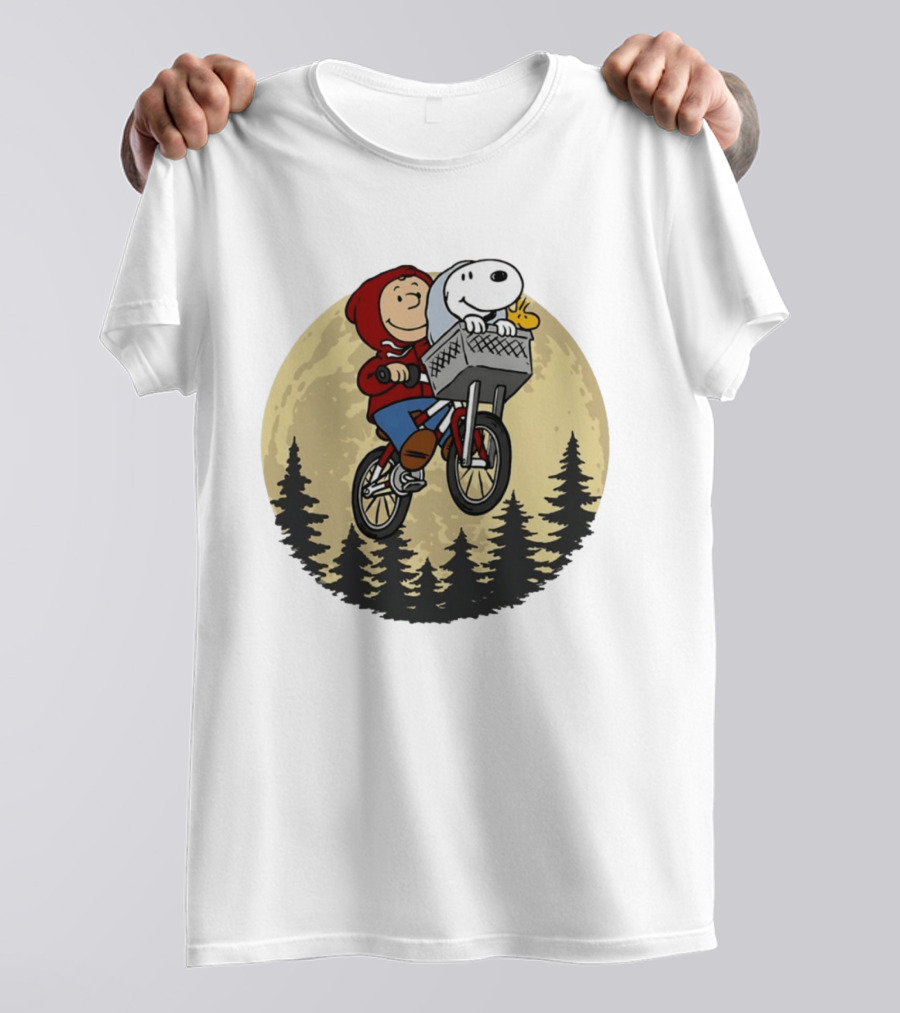 Moon Ride Snoopy And Charlie Brown Bicycle Adventure T-Shirt