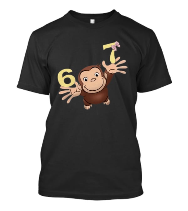 Curious George 67 Birthday Celebration Monkey And Numbers T-Shirt