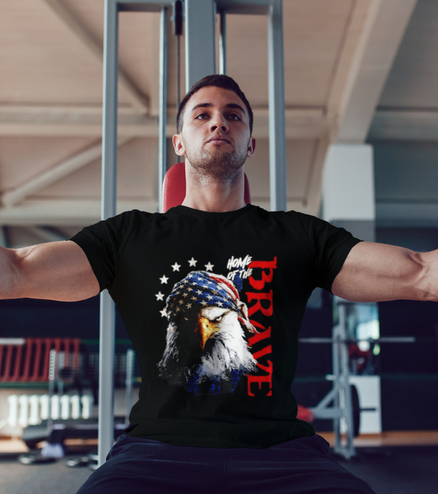 American Eagle Bandana Home Of The Brave Stars T-Shirt