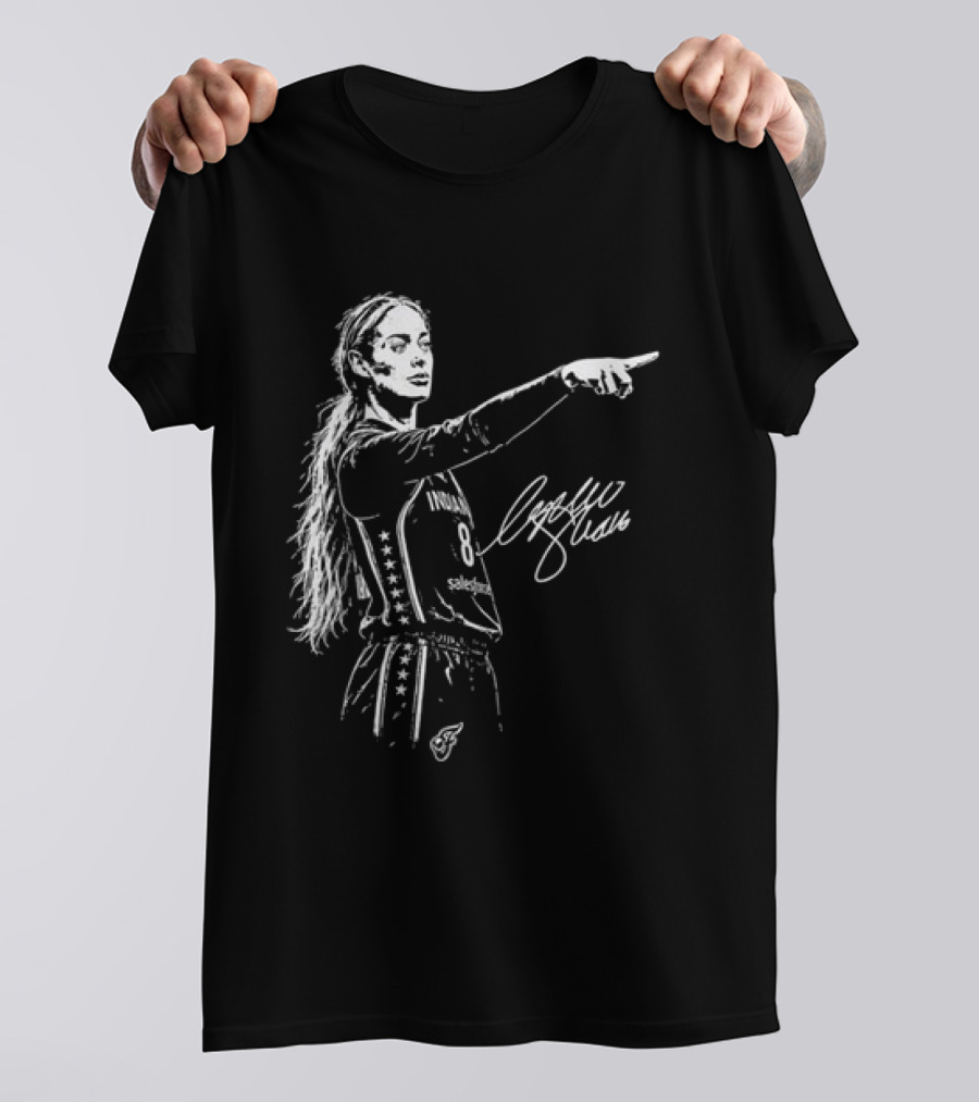 Sophie Cunningham Pointing Gesture Basketball Player Sketch T-Shirt