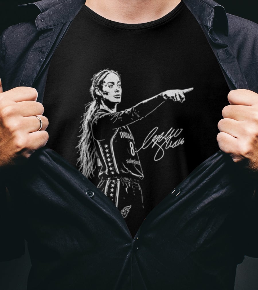 Sophie Cunningham Pointing Gesture Basketball Player Sketch T-Shirt