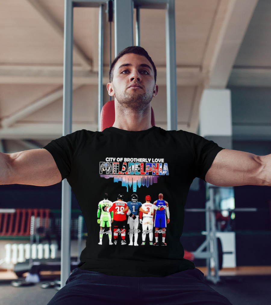 City Of Brotherly Love Philadelphia Skyline James Harper Hurts Blake Michkov T-Shirt