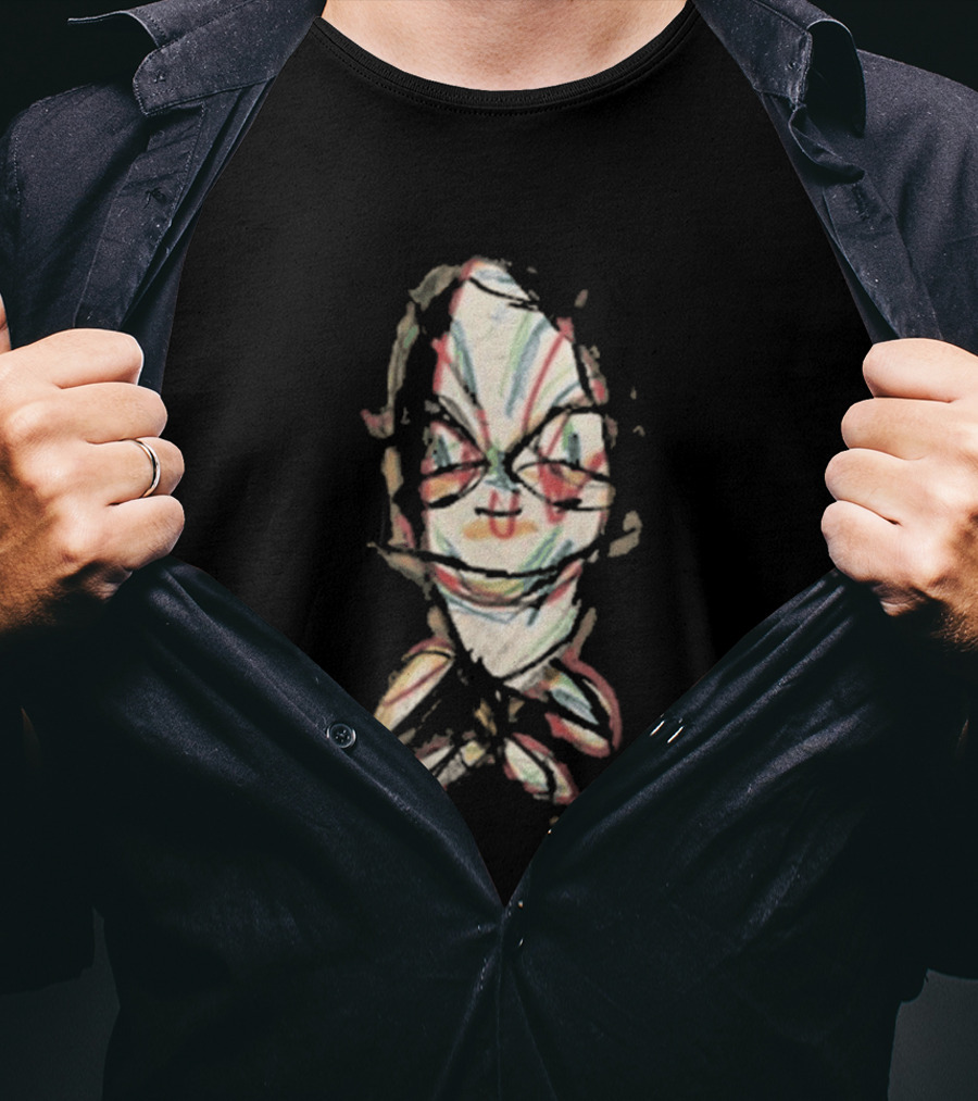 Turnover Store Bug Distorted Face Sketch T-Shirt