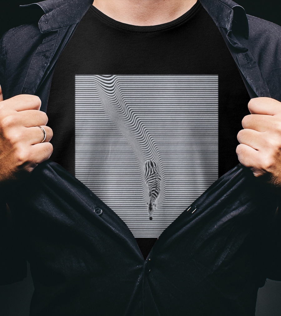 Zebra Optical Illusion Striped Black And White T-Shirt
