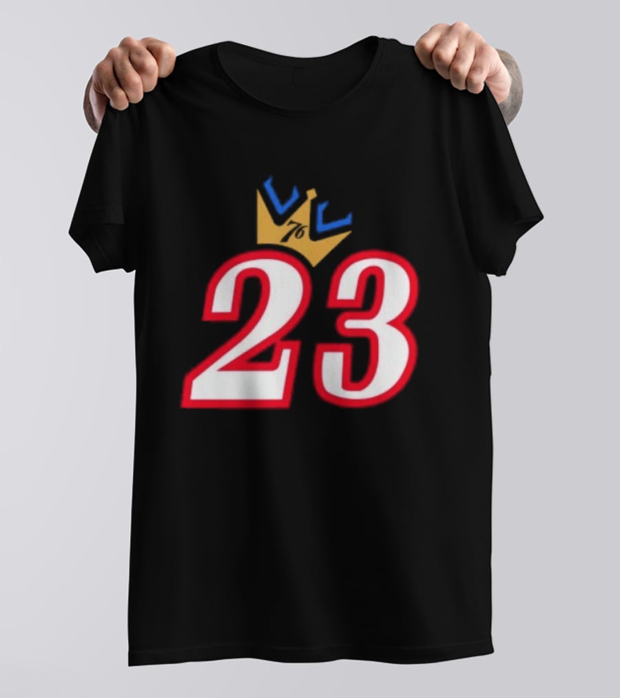 LeBron James 23 King Crown Philadelphia 76ers T-Shirt