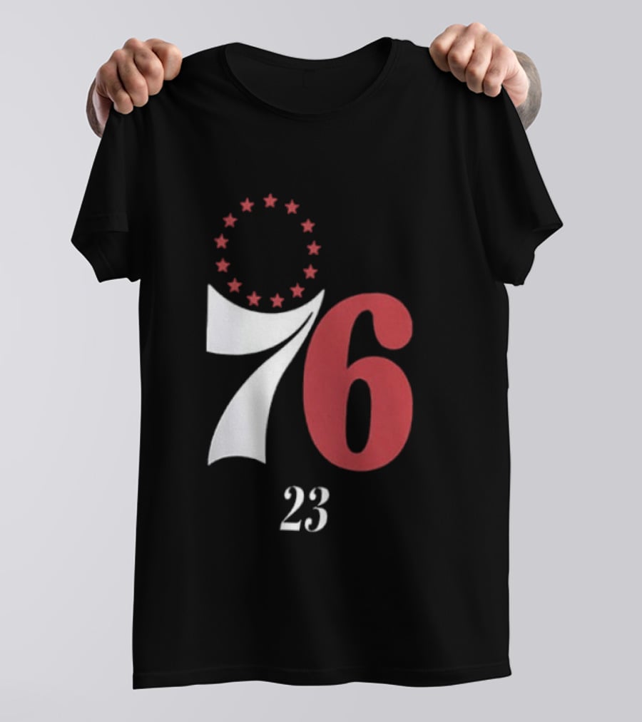 LeBron James Philadelphia 76ers Red In The Paint 23 Number 76 Stars T-Shirt