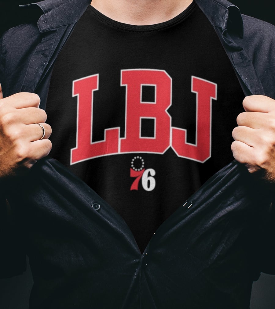 LeBron James LBJ Philadelphia 76ers 76 Royal Varsity Initials T-Shirt
