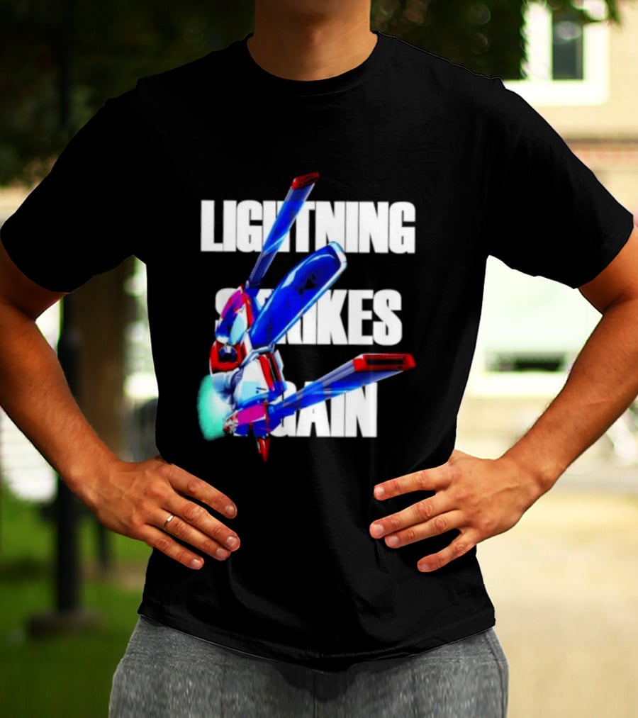 Lightning Strikes Again Gundam Mecha Robot T-Shirt