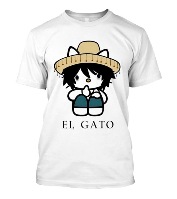 El Gato Hello Kitty L Lawliet Crossover With Sombrero T-Shirt