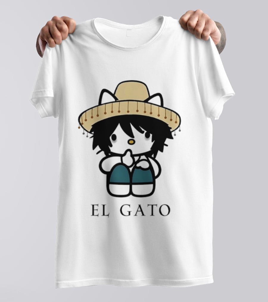 El Gato Hello Kitty L Lawliet Crossover With Sombrero T-Shirt