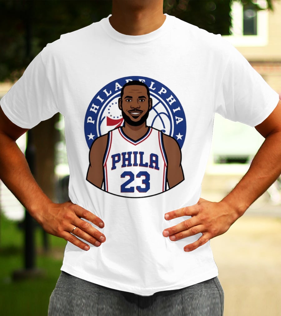 King James Philadelphia Phila 23 Basketball 76ers Star T-Shirt